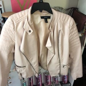 Light pink forever 21 leather jacket